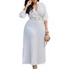 European & American Plus Size Women's Solid Color Dress - Fashionable & Stylish