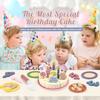 Toys Wooden Kitchen Simulation Birthday Cake Toy Pretend Play Cutting Food Game Role Play Toy Gifts for Boy Girl Kids Children