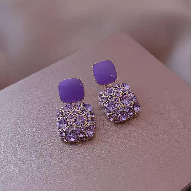 Korean Style Rhinestone Inlaid S925 Silver Needle Retro Earrings