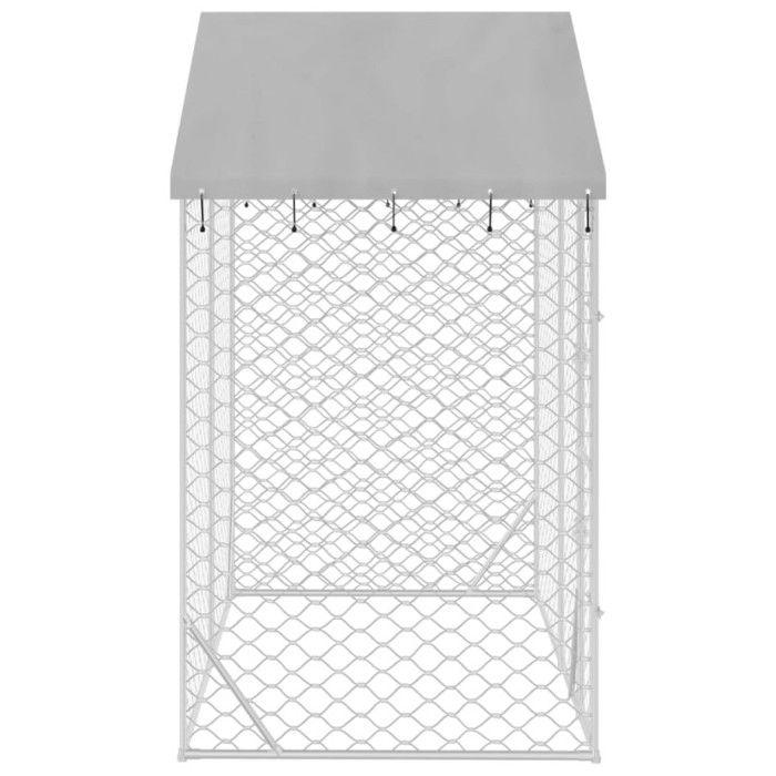 VidaXL Outdoor Dog Kennel with Silver Roof 3x1.5x2.5 M 153680