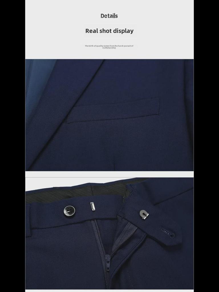 Men's European & American Style Slim Suits: Fashionable Business Black & Khaki Formal Wear