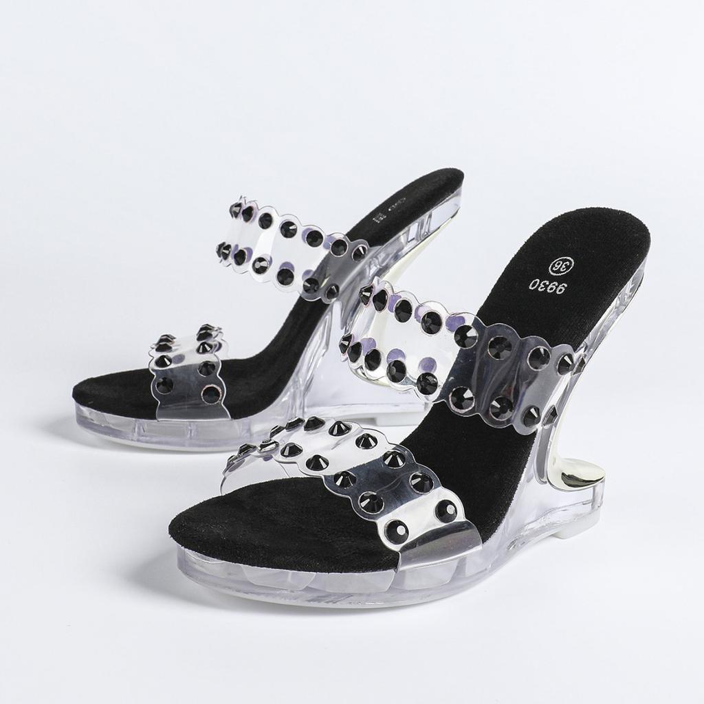 Special-shaped Wedge Heel Nightclub High Heels Trendy Car Model Women's Shoes Catwalk Pole Dance Shoes Crystal Sole LFD-9930-3