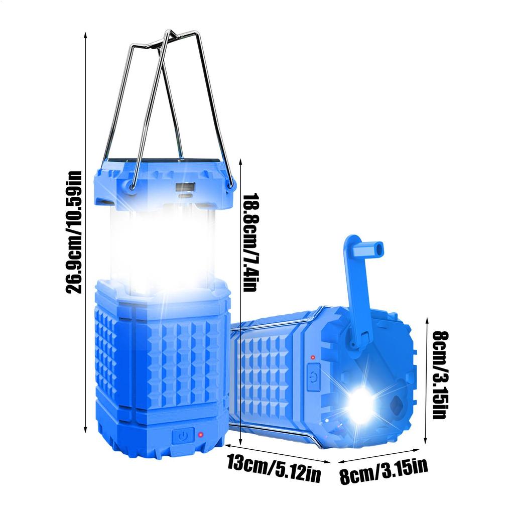 Solar Powered Camping Lights Waterproof 3000Mah Rechargeable Weatherproof Outdoor Portable Lantern Emergency Light For Survival