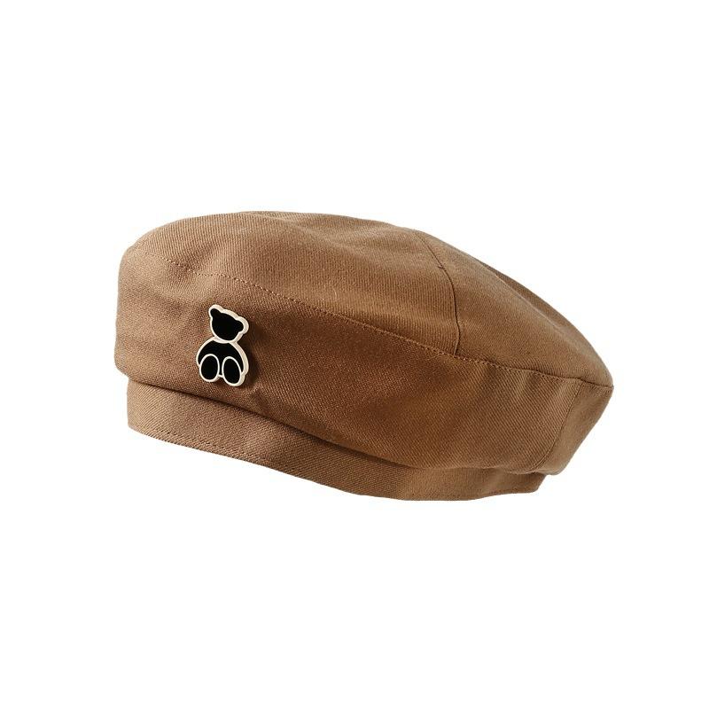 Autumn and Winter New Hat Female Cute Bear Beret Retro Cartoon Bud Hat Winter Versatile Painter Hat