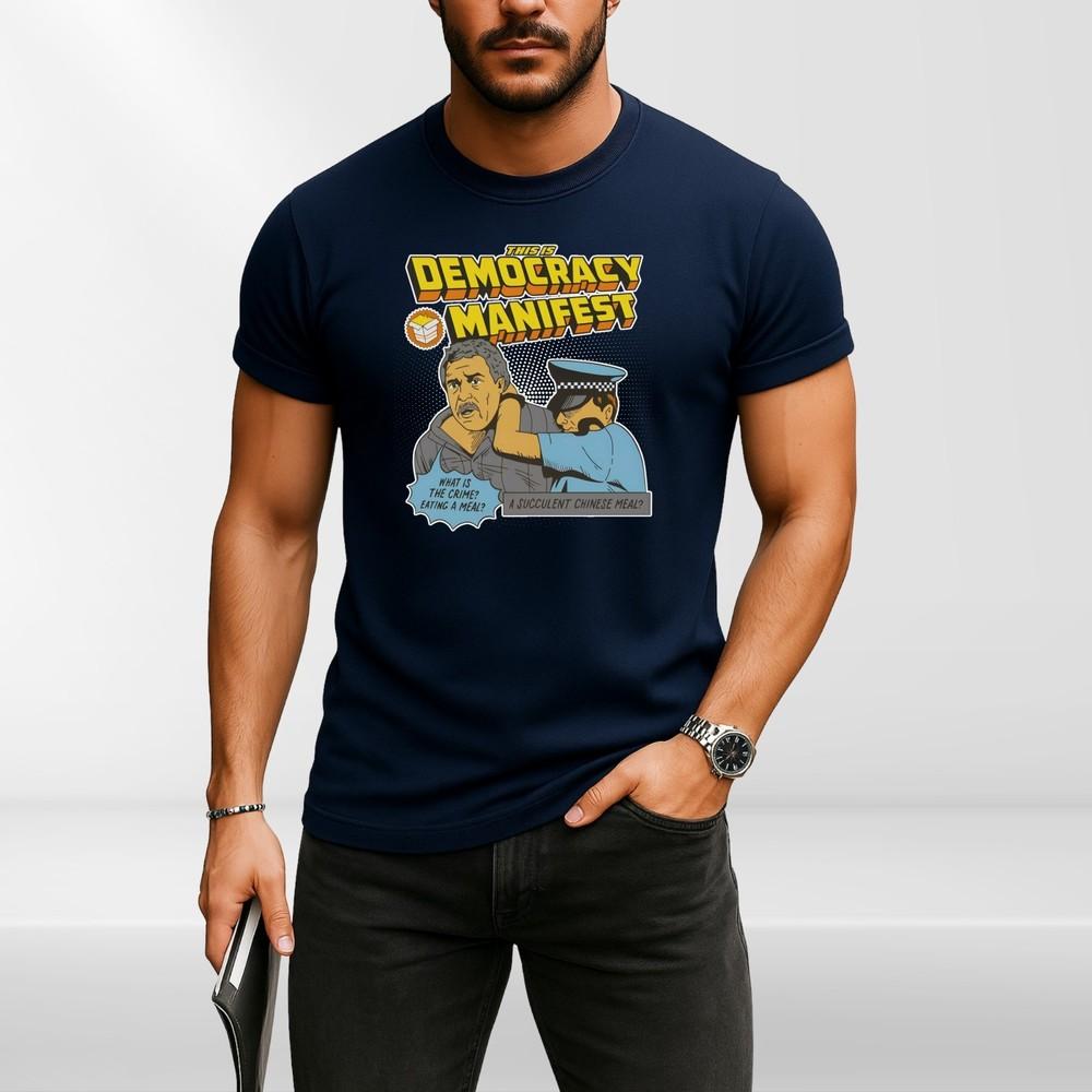 

This is Democracy Manifest UK Graphic T-Shirt Succulent Chinese Meal T Shirt Top L