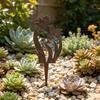 Yousheng Bird Wildflower Metal Garden Stake Decoration Weather-proof Outdoor Yard Lawn Patio Pathway Rusty Iron Floral Bird Stake Ornament