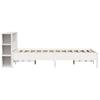 Solid Wood Bed with Shelf Without Mattress White 150x200 cm Pine