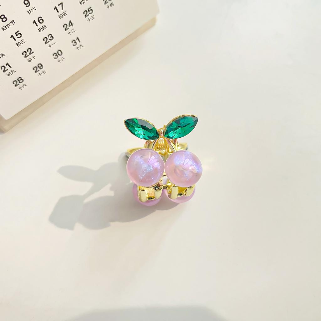 Jemné křišťálové třešňové mini malé vlasové drápy kovové kamínkové sponky do vlasů pro ženy, sponky do vlasů s krabím klipem, vlasové doplňky