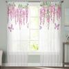Frühling Aquarell Rosa Glyzinien Blumen Schlafzimmer Vorhänge Tüll Sheer Vorhang Wohnzimmer Home Decor Voile Vorhänge