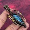 Abalone Shell Pendant Handmade Natural Gemstone Pendant Copper Wire Wrapped Jewelry