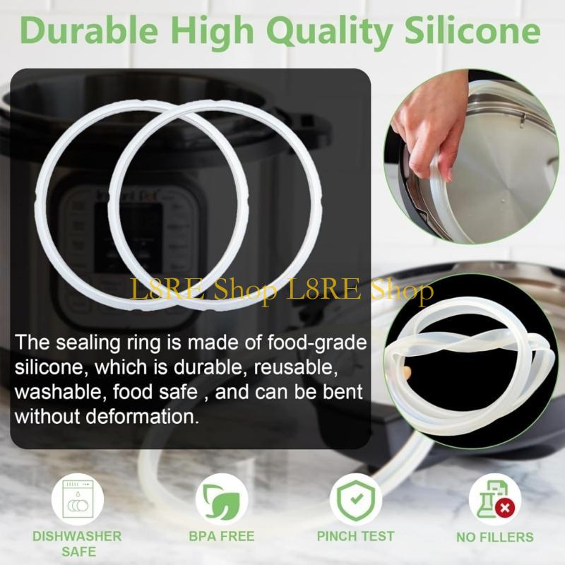 L8RE Silicone Gasket Set Suitable for 5QT/6QT Models Ensures Efficient Pressure