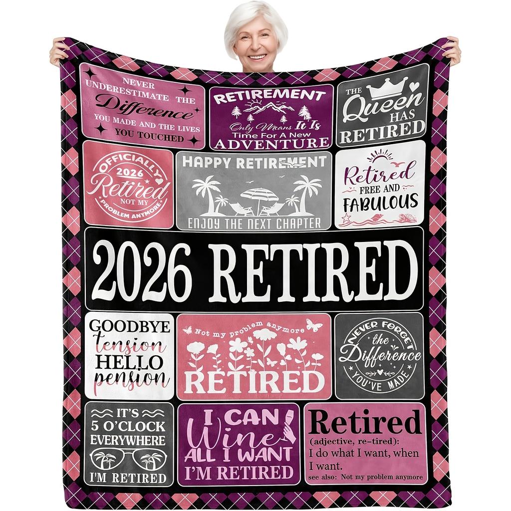 1pc 2026 Retirement Blanket for Women a Joyful Retirement Gift for Teachers Nurses And Colleagues; a Fun And Relaxing Flannel Blanket