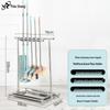 Freestanding Stainless Steel Mop & Broom Organizer