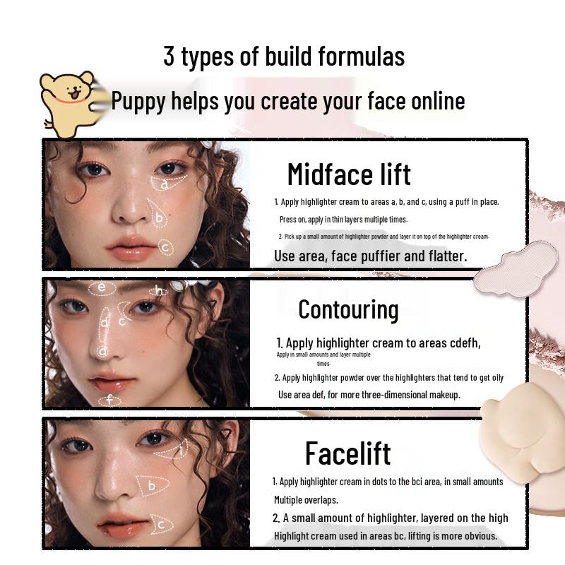 Little Ondine Line Dog Dual-Effect Luminous Highlighter Palette