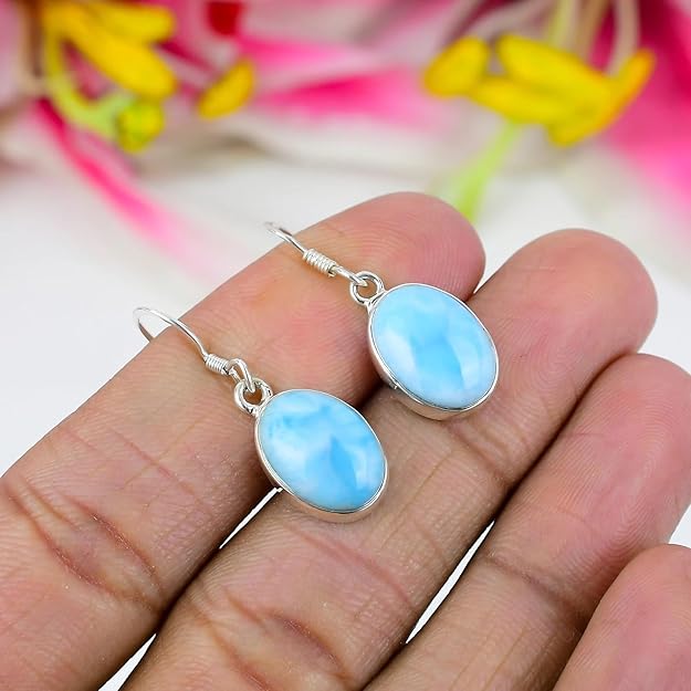 Combo Of 3 Set Natural Larimar Gemstone 925 Sterling Silver Jewelry Set