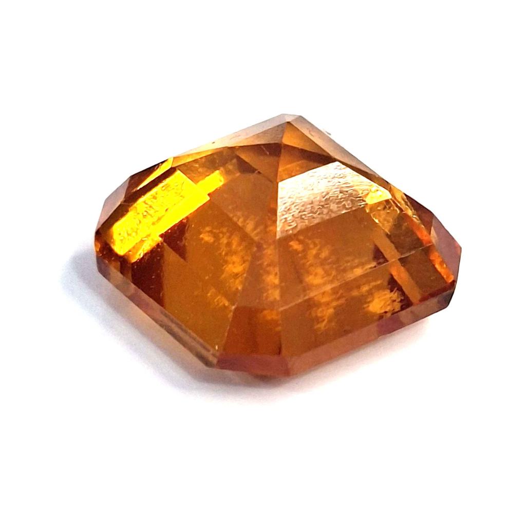 12-14 Ct Natural Orangish Yellow Citrine Asscher Cut Stunning Gemstone