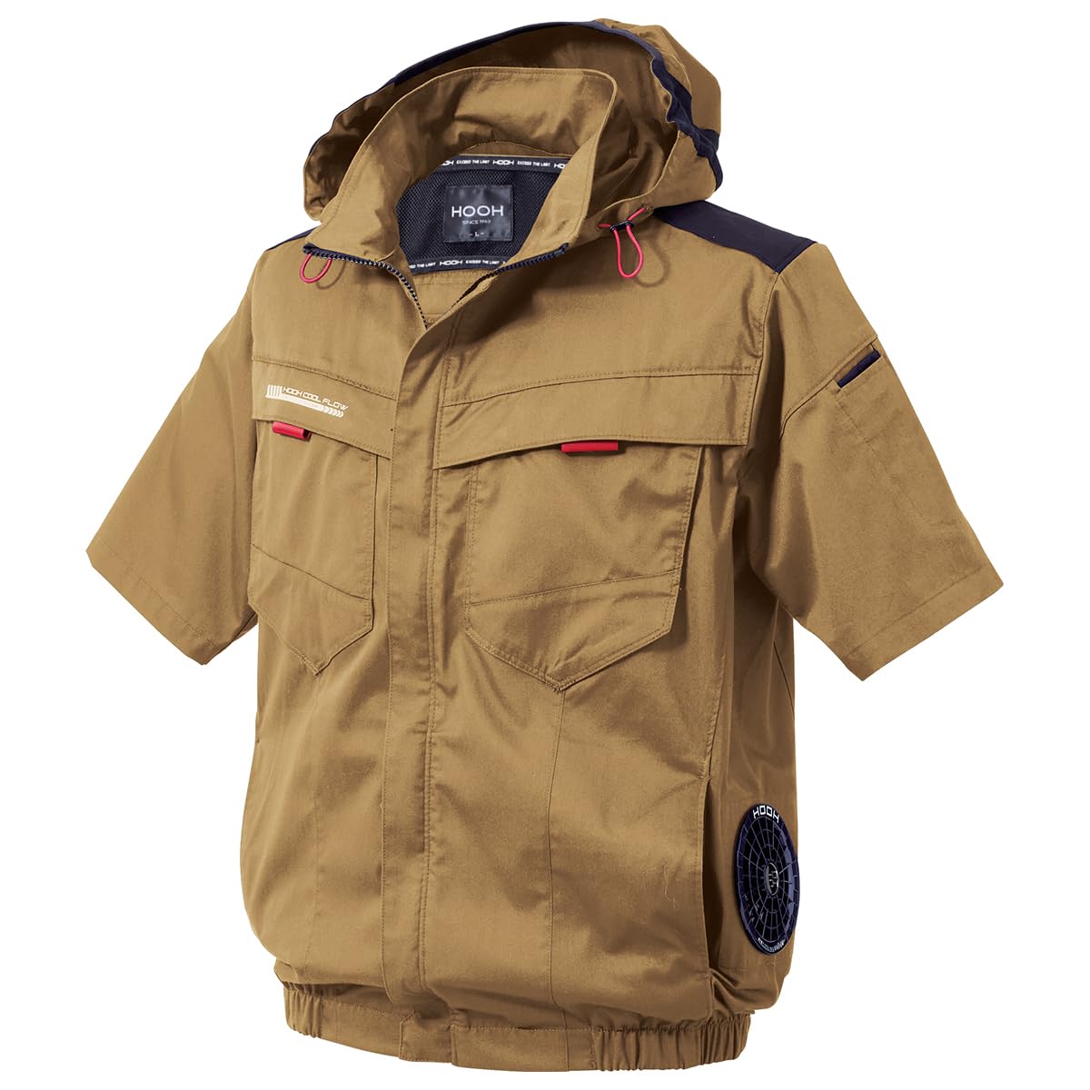 

Murakami Hifuku HOOH 2025 Side Fan Short Sleeve Hooded Jacket Air Conditioning Wear Full Harness Compatible UV Protection Deodorizing Eco Material