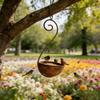 Large Capacity Hanging Bird Bath Feeder Rusty Metal Bird Water Drinker Animals Drinking Cup  Garden