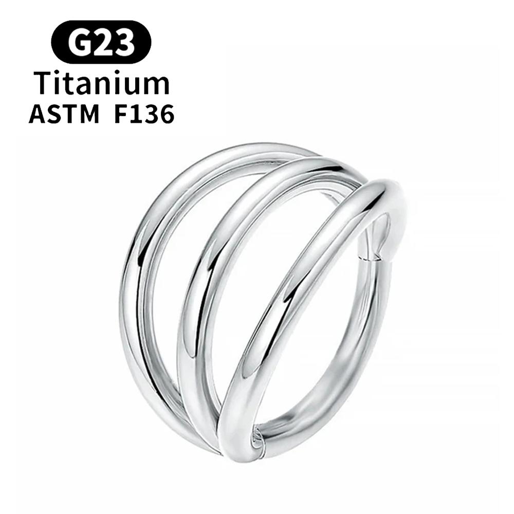 F136 G23 Titanium Nose Ring 16G Hinged Segment CZ Septum Clicke Daith Earrings Hoops Ear Cartilage Tragus Helix Piercing Jewelry