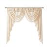 1 PC Nuan Series Lace Tassel Swag Valance,Boho Farmhouse Sheer Curtain Head for Kitchen Bedroom Living Room Window Decoration