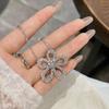 Luxury Sunflower & Clover Pendant Necklace: Non-Fading, Full Diamond Clavicle Jewelry for Women