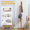 Bamboo Coat Rack, Clothes Rack, 8 Hooks, Natural Wood