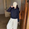 Autumn and winter new European and American style hooded waist fashion cotton jacket light and thin hooded splicing coat