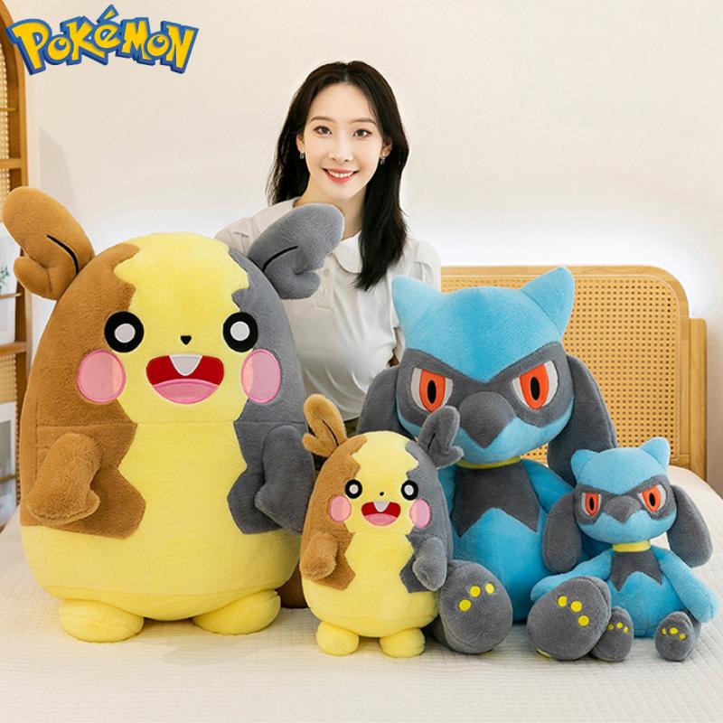 406080Cm Big Size  Plushies Morpeko Lucario Peluche Cartoon Anime Kawaii Stuffed Comfortable Soft Doll Children Gift