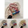 Trendy Color-block Fashion Chain Crossbody Purse For Women In Stylish Black Green Yellow And Rose Pink