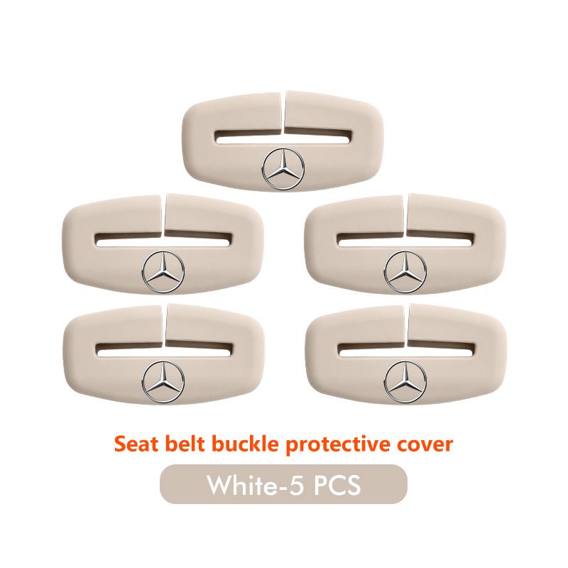 

5pcs Car Seat Safety Belt Protection Silicone Buckle Clip Cove For Mercedes Benz W202 W212 W126 W140 W168 W177 CLS GLE GLC GLS