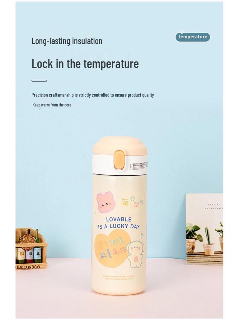 High-Quality 304 Stainless Steel Insulated Children's Cartoon Water Bottle - Mini Pea Cup for Girls