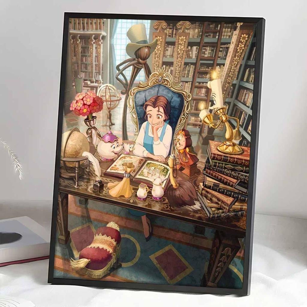 DIY Diamond Painting The Princess Who Reads Books Cross Stitch Kit Mosaic Art Diamond Painting Full Circle Diamond Home Decoration