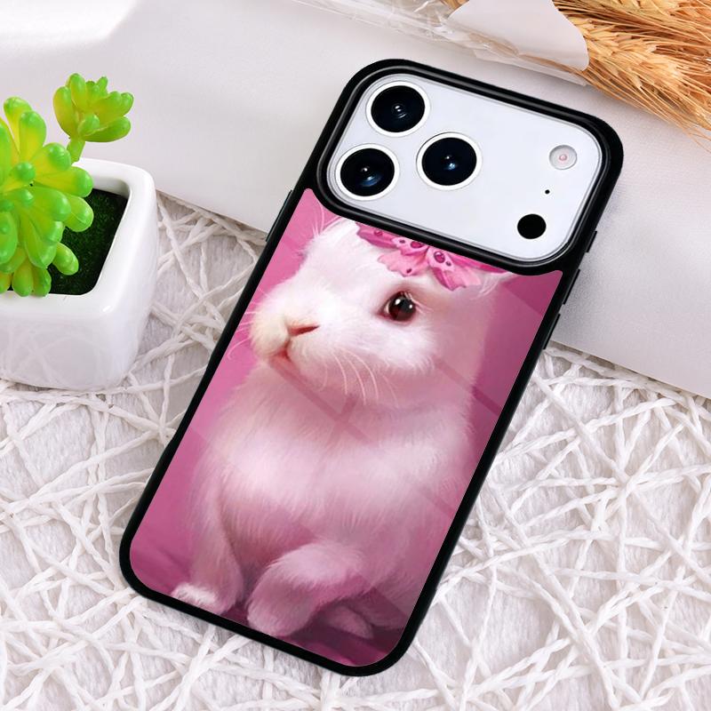 Cartoon Rabbit Bunny Phone Case for iPhone 17 Air 16 15 11 12 14 13 Pro Max Shockproof Cover
