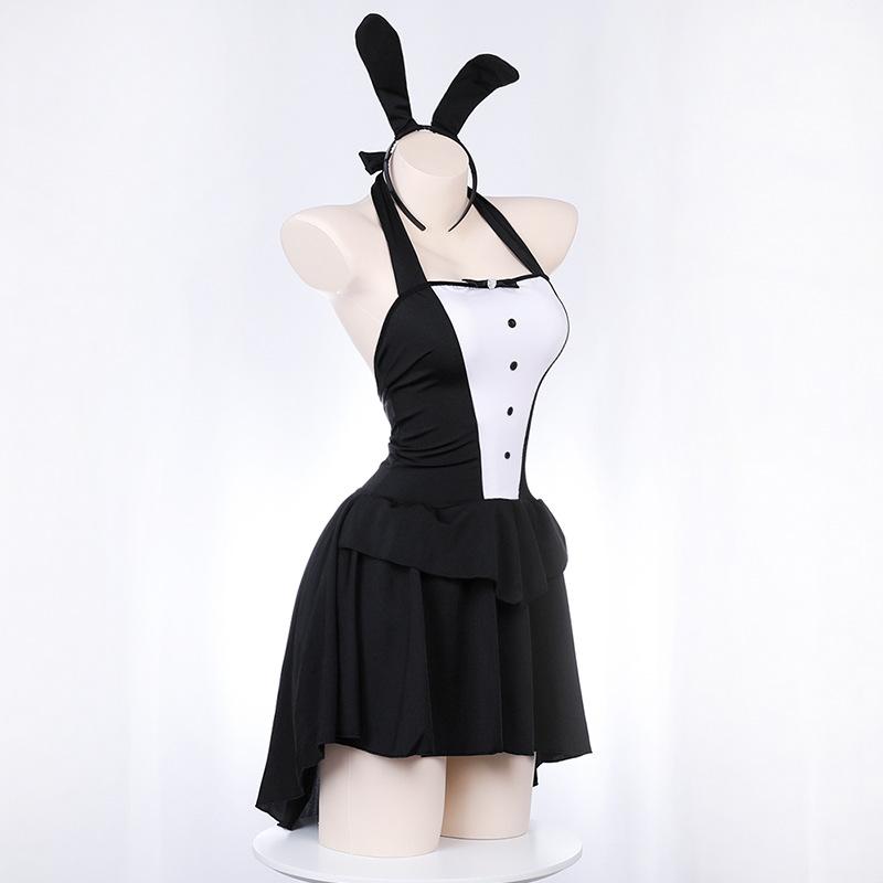 Sexy Tuxedo Anime Magician Bunny Girl Cosplay Costume Women Tails Dress Nightclub Rabbit Suit Halloween Party Performese Clothes