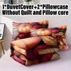 3pcs Duvet Cover Set Without Core 1 Quilt Cover + 2 Pillowcases Soft and Machine Washable Autumn Harvest Pumpkin Pattern Bedding