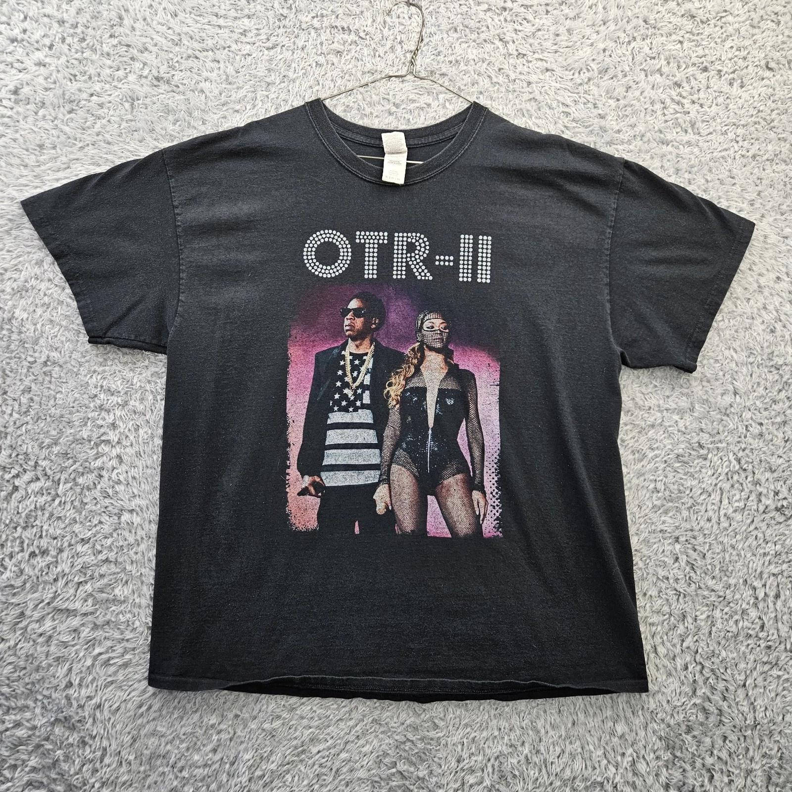 Beyonce Jay Z OTR II Tour 100% Cotton T-shirt Mens Tees Top Men XL Black Cotton Gildan Ultra Cotton XL