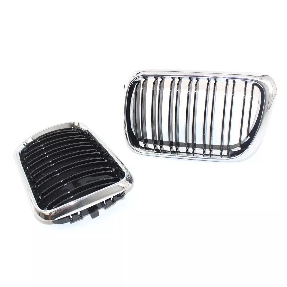 For BMW E36 3 Series 1997-1999 Car Grille Double Line Front Kidney ABS Front Hood Grill Black 51138195152 51138195151 Parts