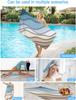 Beach Towel Blue Brown Modern Geometric Bath Pool Towels Ombre Blue Abstract Soft Absorbent Beach Towels Large Quick Dry