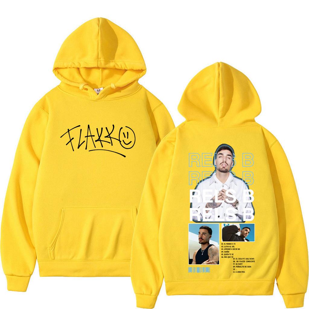 Rapper RELS B Album Tour Print Hoodies Men Women Fashion Hip Hop Pullover Long Sleeves Loose Sweatshirts
