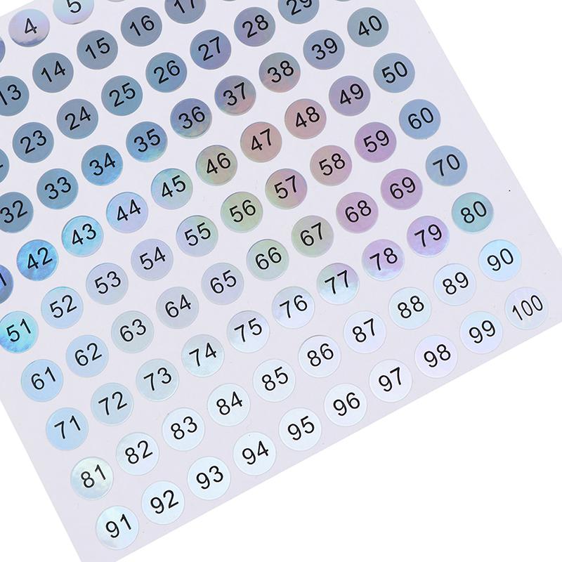 Etiquetas a laser à prova d'água número 1-300 adesivos esmalte batom etiquetas numéricas