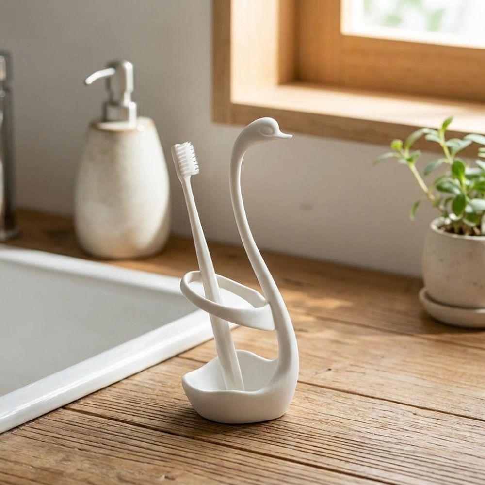 3D Printing Swan Toothbrush Holder Decorative Makeup Brush Shelf Toothpaste Stand Base  Home Use