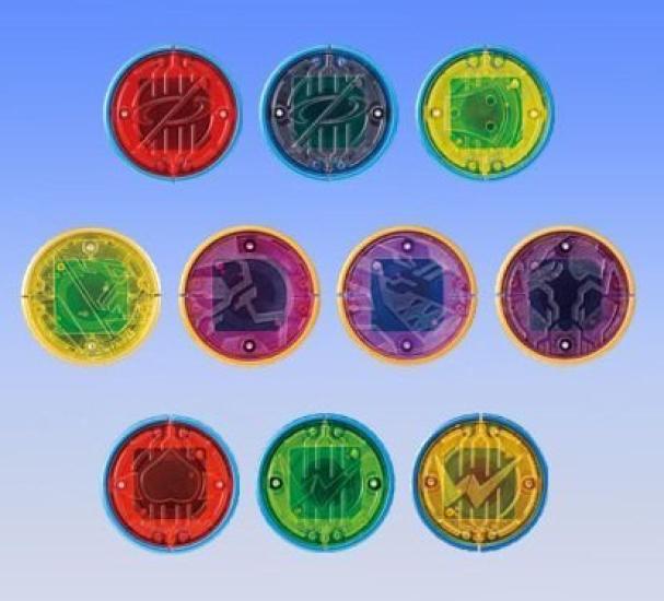 Gashapon Kamen Rider OOO O Medal 1 rare type set of 10 5, included,