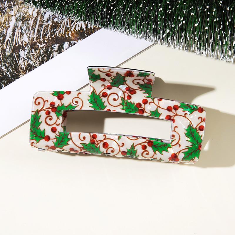 Shining Girl Christmas Floral Claw Clip - High-End Holiday Hair Accessory