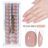New Style French False Nails, Ultra Thin Short Square Press On Nails, 32 Pcs Simple Removable Nail Extensions Stickers