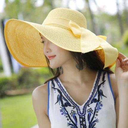 Beach hat shade summer straw hat big edge hat children foldable sun hat travel seaside versatile vacation