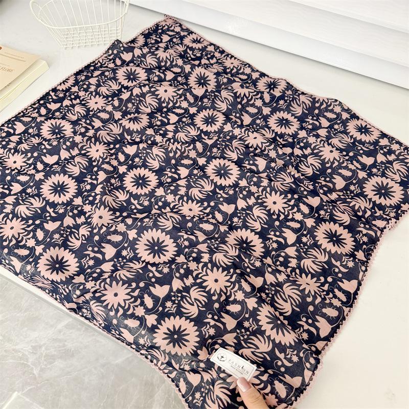 Square Scarf Women High Quality Bandana Female Headkerchief cotton linen Feeling Neckerchief Hijab Shawl Warps Summer Scarves