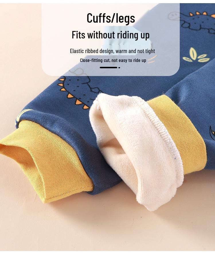 Kinder Fleece-gefüttertes Thermo-Unterwäsche-Set für Jungen & Mädchen - Gemütliche Herbstkleidung