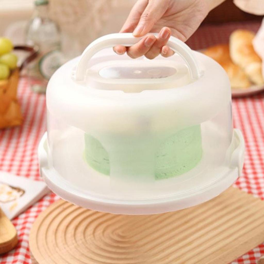 Plastic Cake Box with Foldable Handle Pastry Storage Boxes Dessert Container Cover Case Serving Tray for Travel Cake Acce