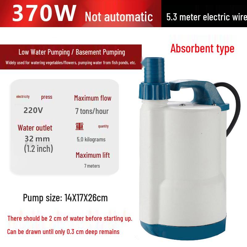 Automatic Low-Level Basement Sump Pump | Flood & Drainage Submersible Booster