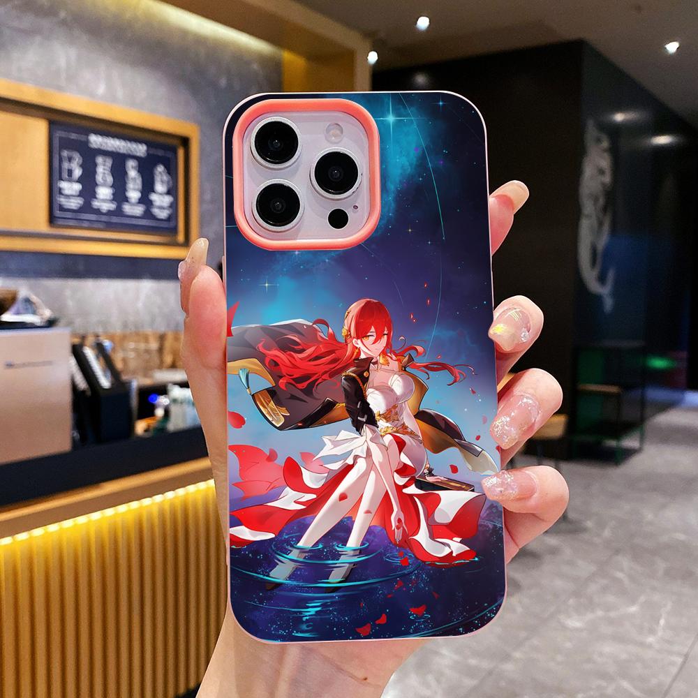 HSR Himeko Gelee Doppelschicht Rosa Handyhülle für iPhone 17 16 15 14 13 12 11 Air Pro Max Plus Schutz